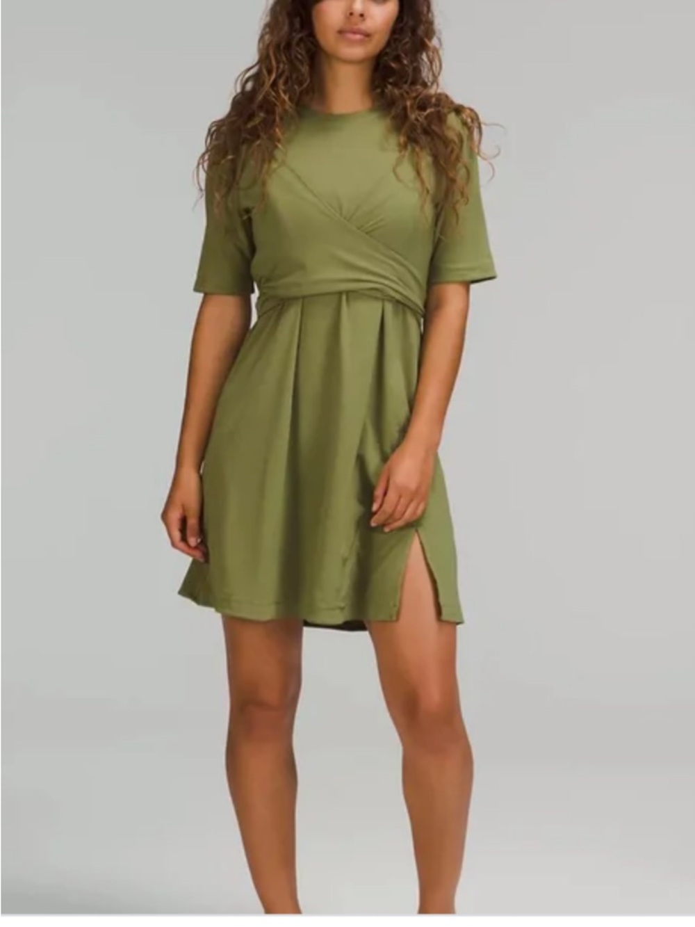 Women’s lululemon Green Short-Sleeve Wrap Mini Dress